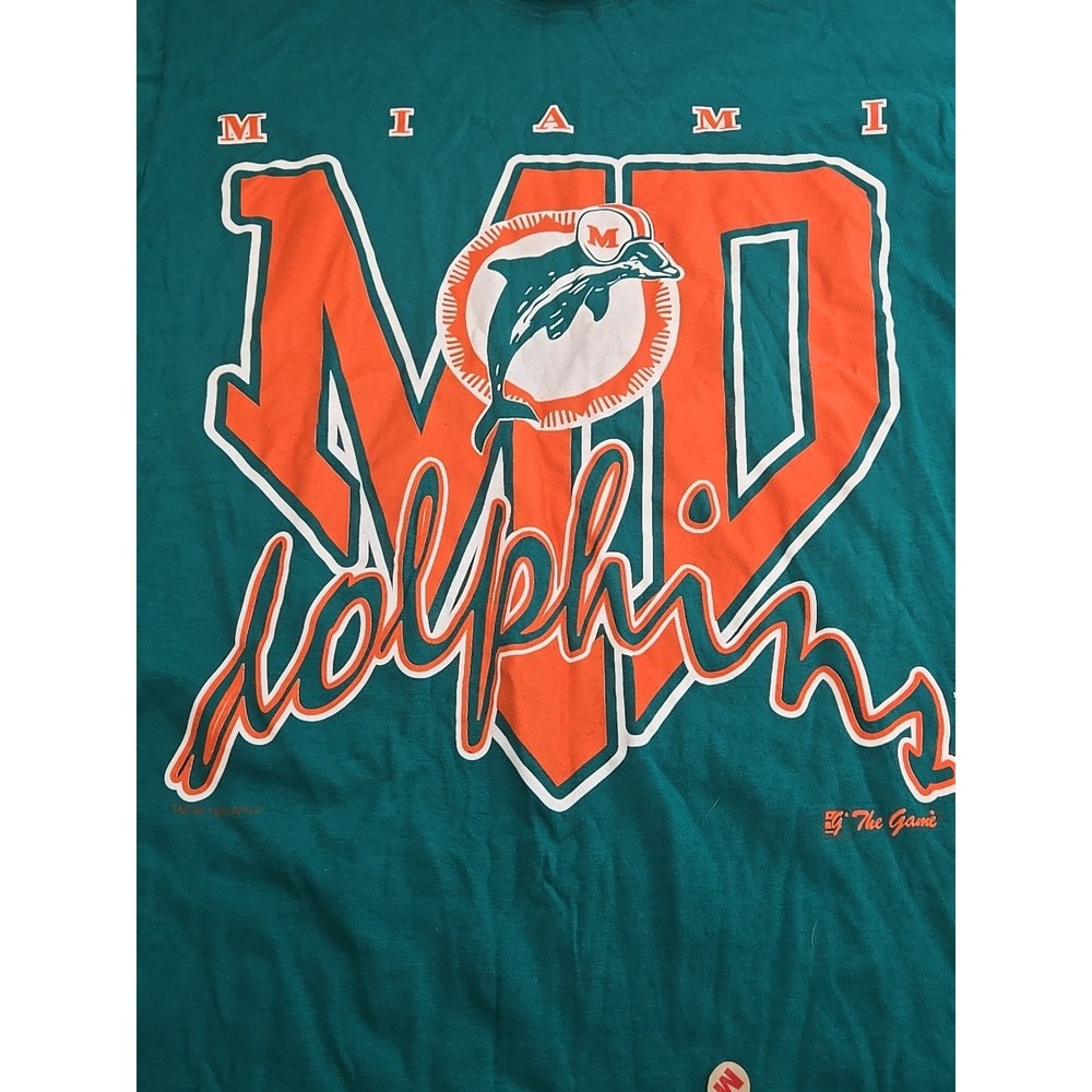 Vintage Miami Dolphins Shirt The Game 1993 NOS New With Tags Medium Deadstock - Picture 3 of 16